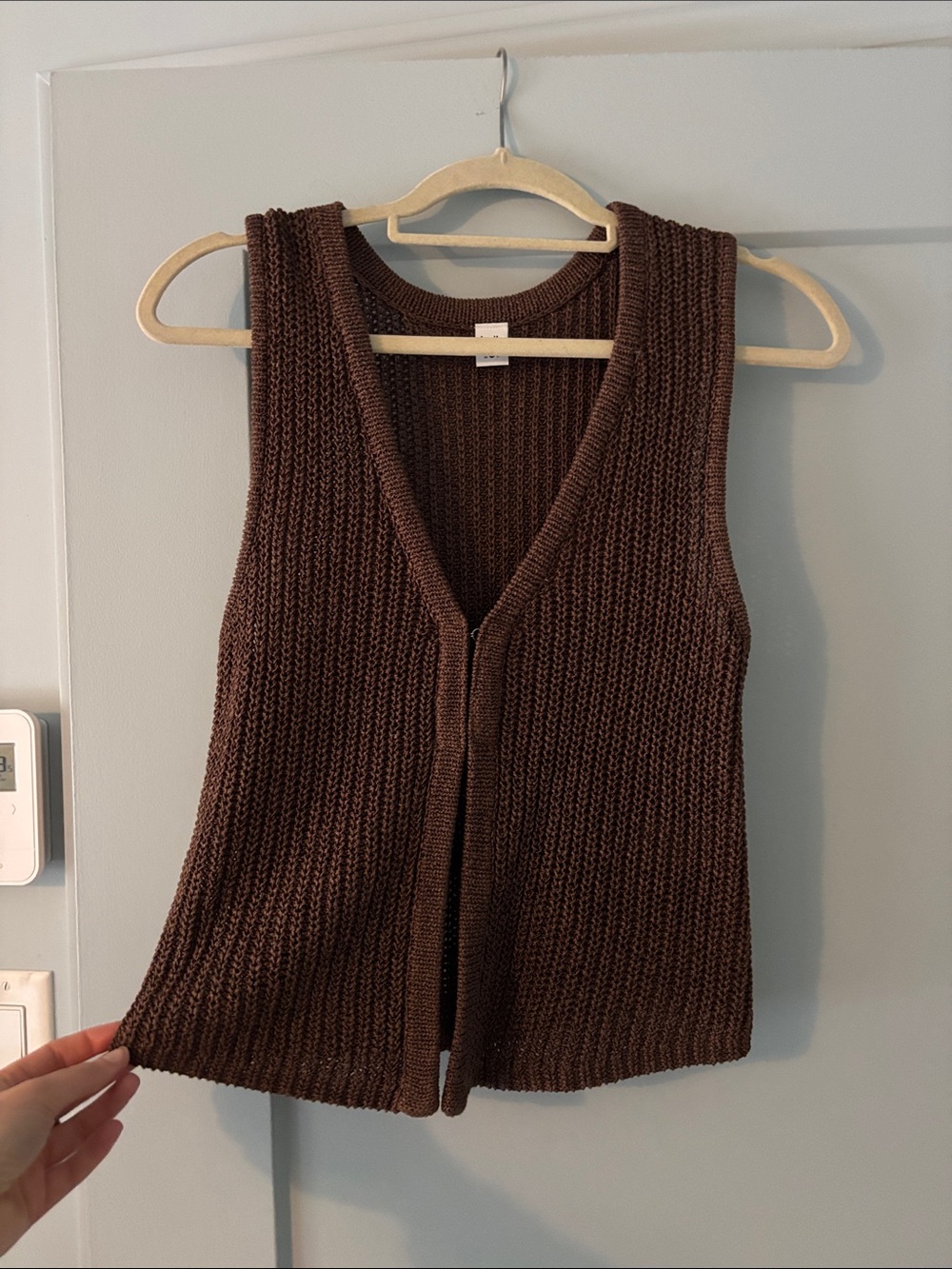 Simons Brown Knit V-Neck Sleeveless Tank